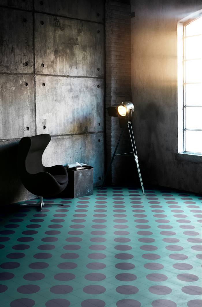 Dot cement tiles from the Mahdavi tile collection by India Mahdavi for Bisazza, £159.20 per sq m, from Yorkshire Design Associates
