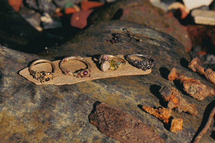 The OffeRing collection, from left: The Ode to the Craftsperson; Destiny of the Thames Garnets; Time Capsule; Mudlarkers