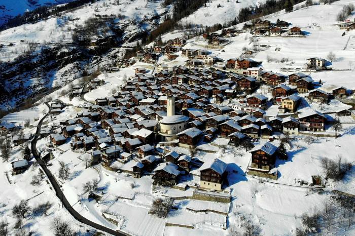 Le village de montagne suisse d'Albinen