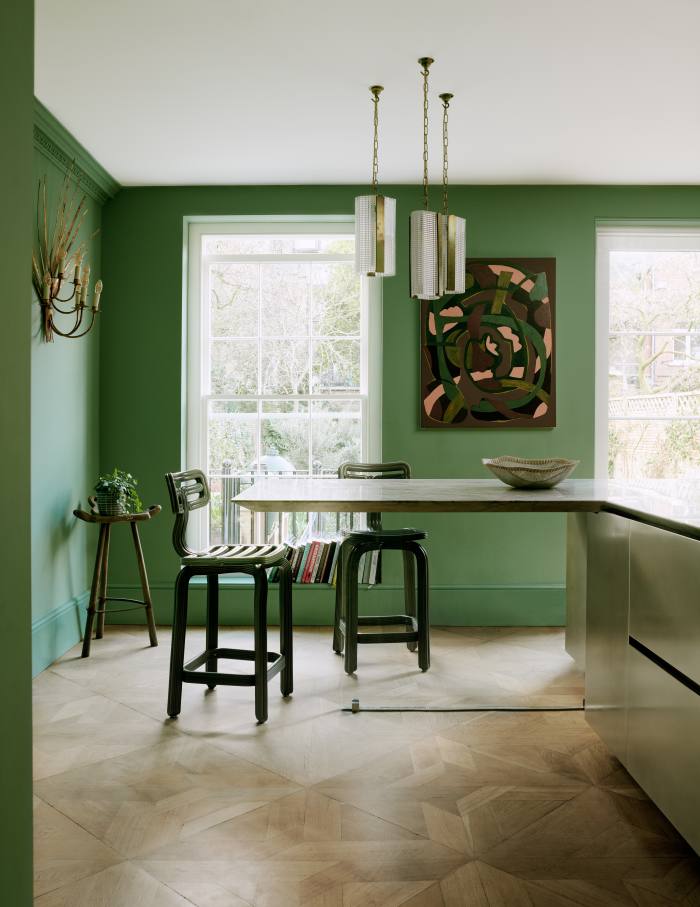 Francesca’s Paints Moss, from The Tenth Collection, at a private residence in London designed by Retrouvius