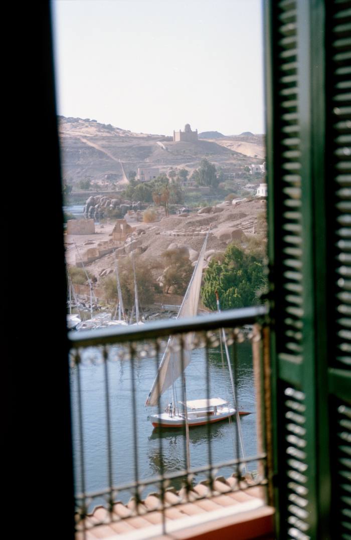 A felucca boat sailing on the Nile at Aswan