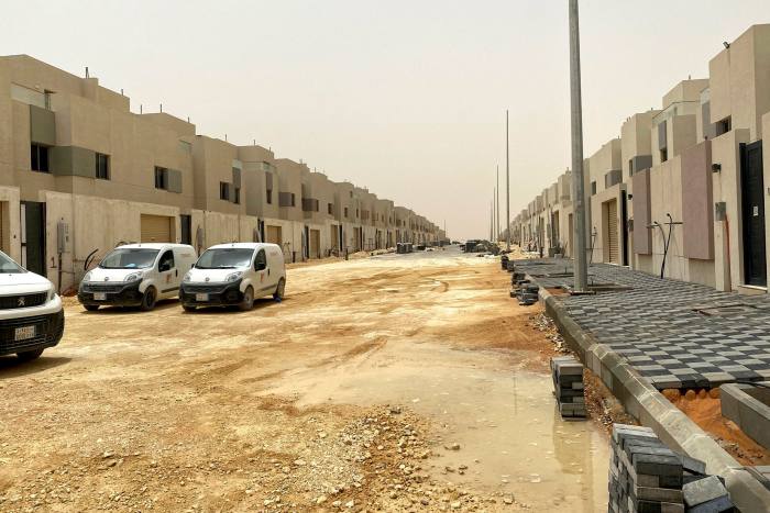 A row of villas under construction at the Saraya al Narjes development in northern Riyadh