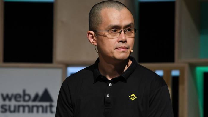 Changpeng Zhao, chief executive of Binance, at an event