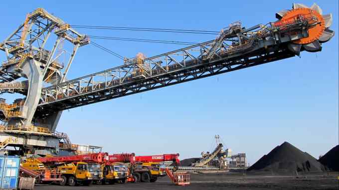A stacker reclaimer at the Richards Bay Coal Terminal, Richards Bay harbour, South Africa