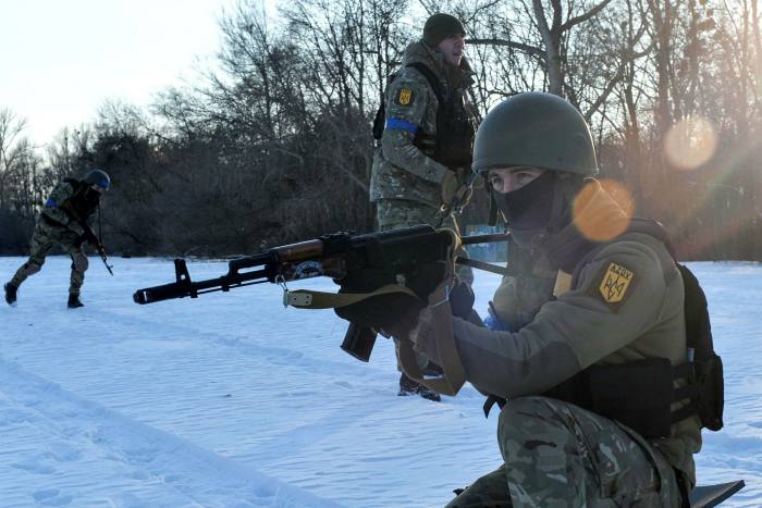 Azov Regiment fighters during an exercise in Kharkiv