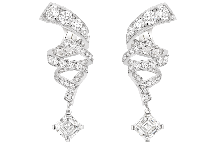 White-gold and diamond Torsade de Chaumet earrings, POA