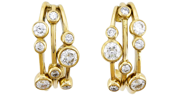 Boodles gold and diamond Raindance hoop earrings, £7,500