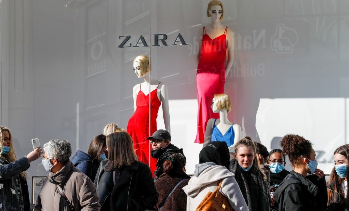 A Zara store in London, open again after lockdown
