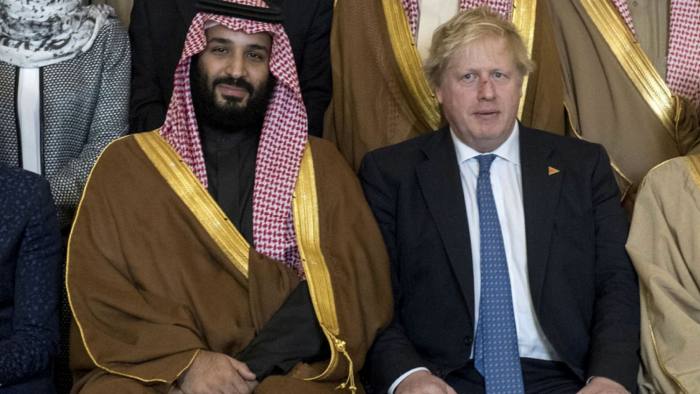 Boris Johnson and Saudi crown prince Mohammed bin Salman