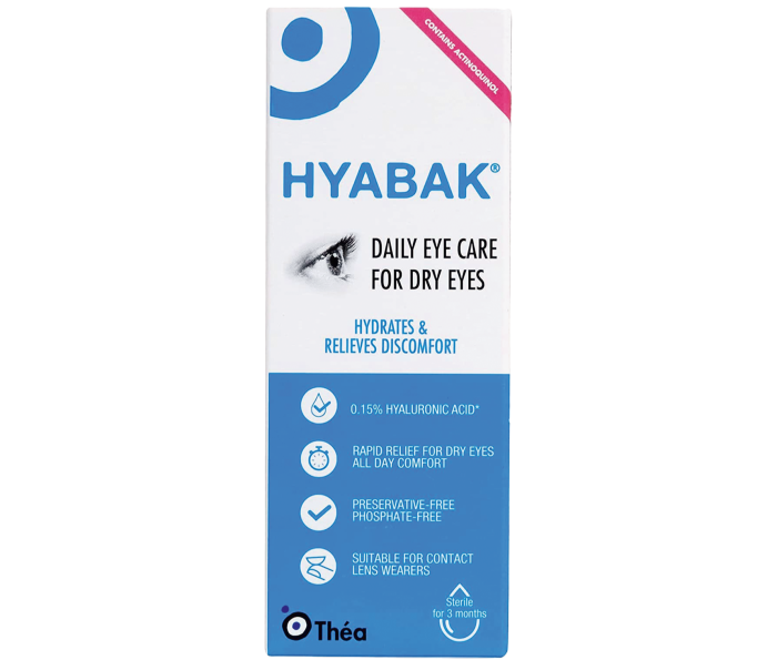Hyabak Dry Eye Drops, £9.99 for 10ml 
