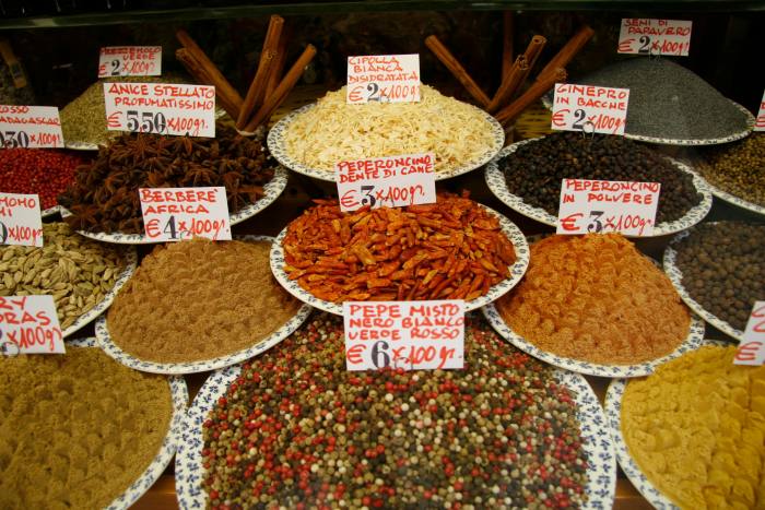 Dried fruit, nuts and spices at Mascari