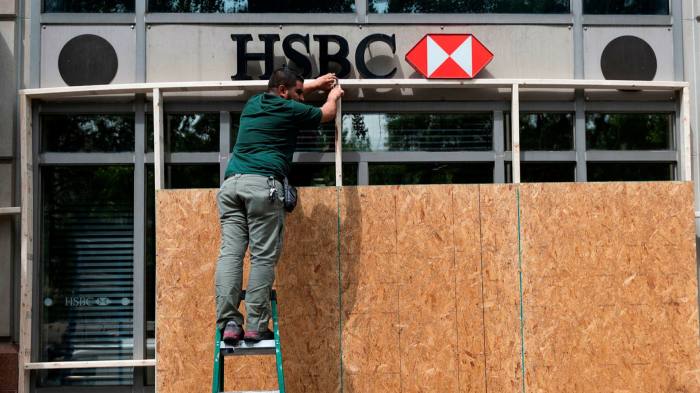 Branch of HSBC in Washington DC, US, in June