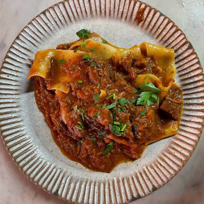 Pappardelle slow-cooked lamb ragù at Campania