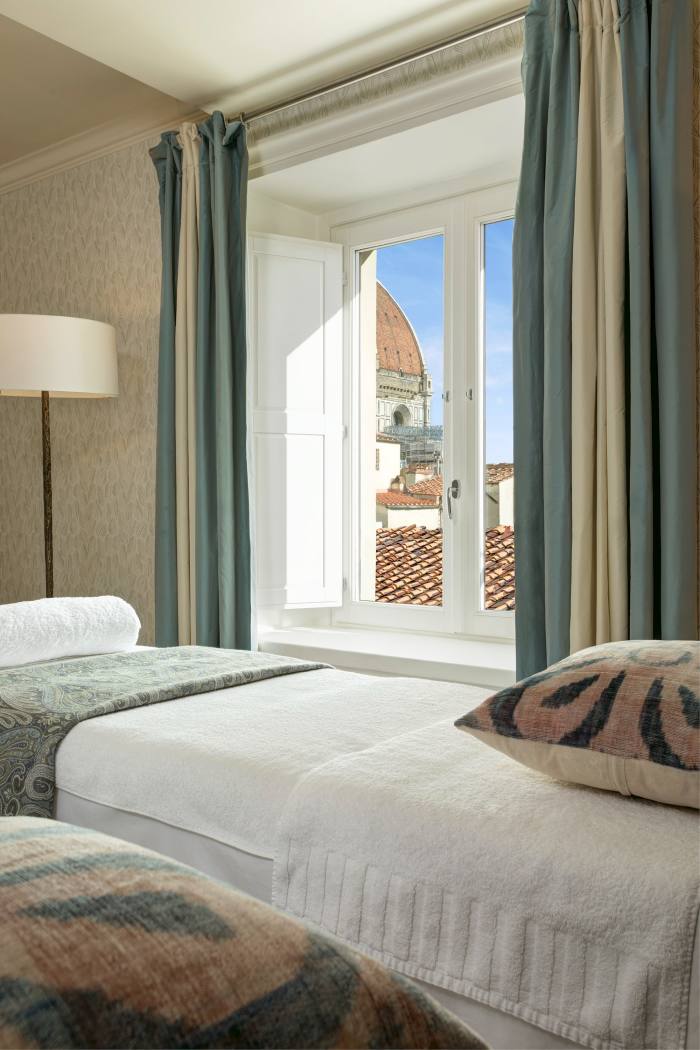 The spa suite at The Savoy, Florence, with its view of the Duomo