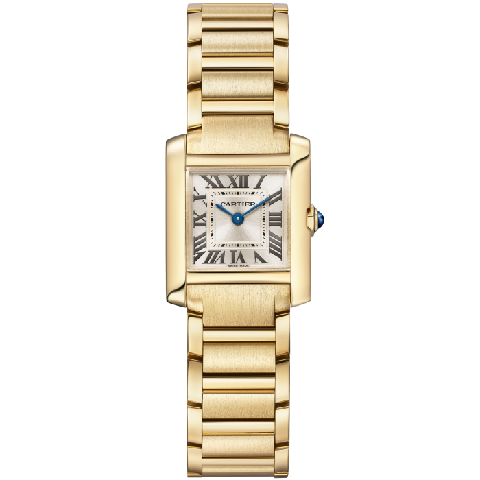 Cartier gold Tank Française watch, £19,100 (available to pre-order in 2023)