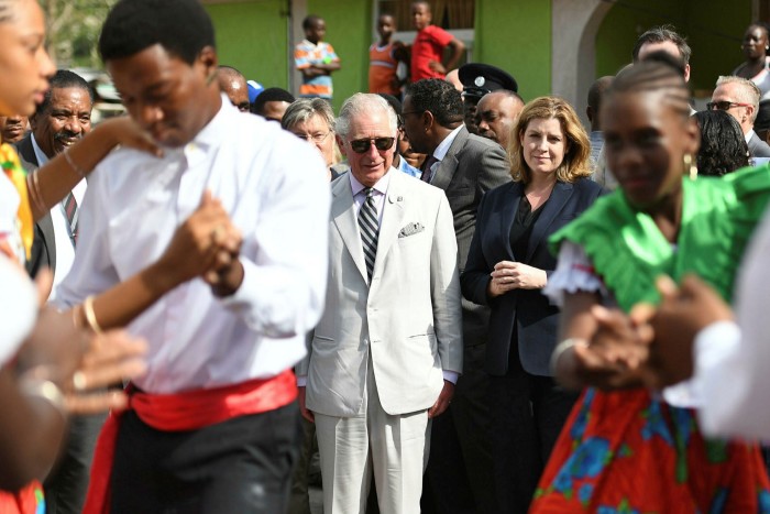 Penny Mordaunt in Dominica with Prince Charles as international development Secretary in 2017