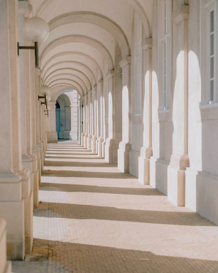 The colonnades of Christiansborg Palace
