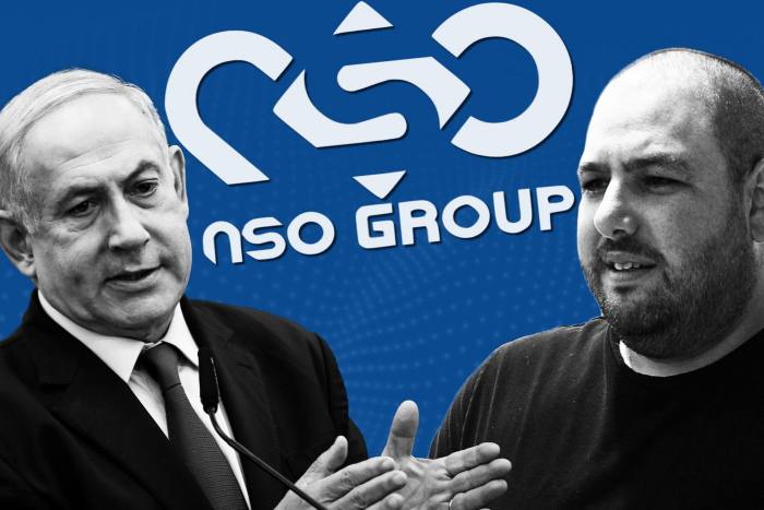 Montage of Benjamin Netanyahu and NSO co-founder Shalev Hulio