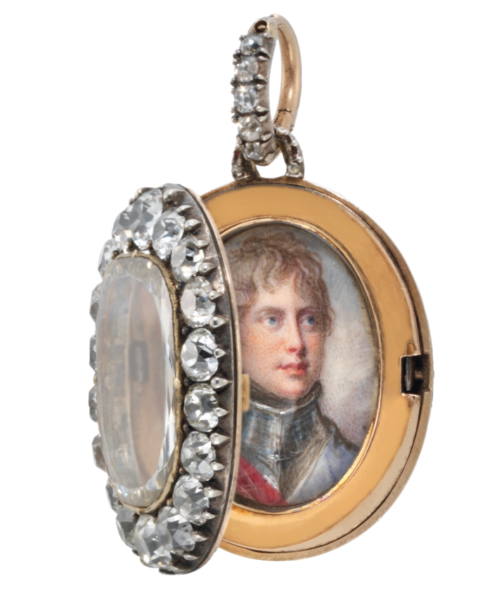 The Maria Fitzherbert Jewel – with a portrait of the Prince of Wales by Richard Cosway – sold at Christie’s in 2017 for £341,000 