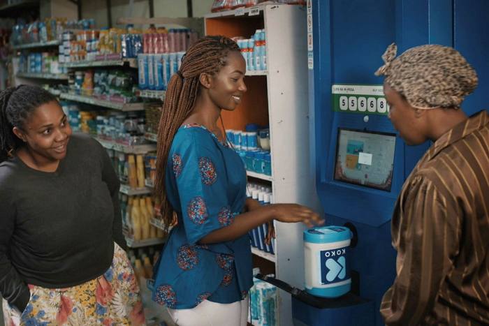 A customer in Nairobi tops-up on clean fuel at a ‘KOKO Point’ fuel ATM