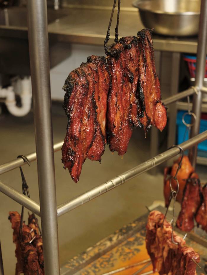The meat that was hung after being roasted