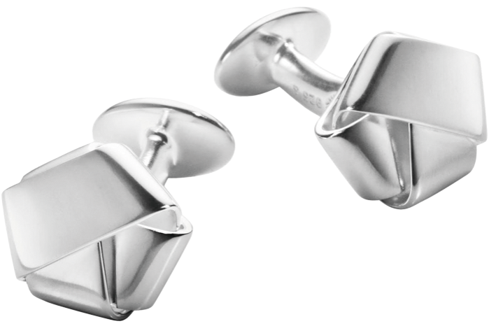 A pair of silver cufflinks