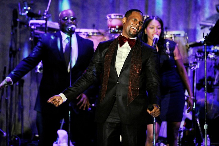 R Kelly performs at the pre-Grammy gala in 2011