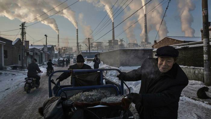 A neighbourhood near a coal-fired power plant in Shanxi, China, in November 2015