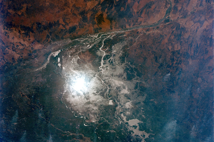 A satellite image of the Upper Nile River Province in South Sudan