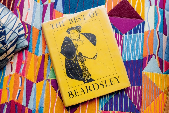 One of Wood’s current reads: a vintage copy of “The Best of Beardsley”