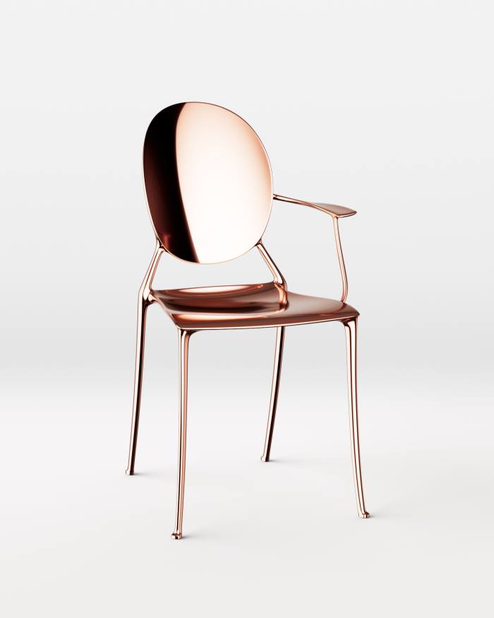 The Miss Dior chair by Philippe Starck for Dior Maison, a new version of the Medallion chair
