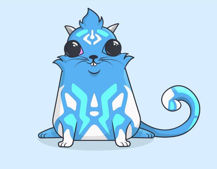 A digital cat in blue