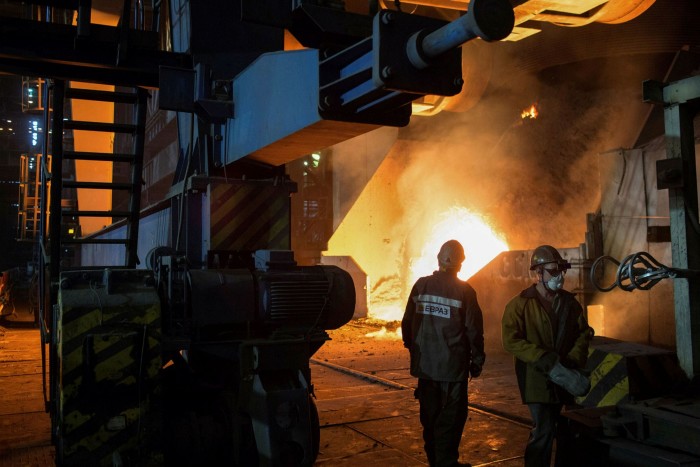 An Evraz steel plant in Novokuznetsk, Russia