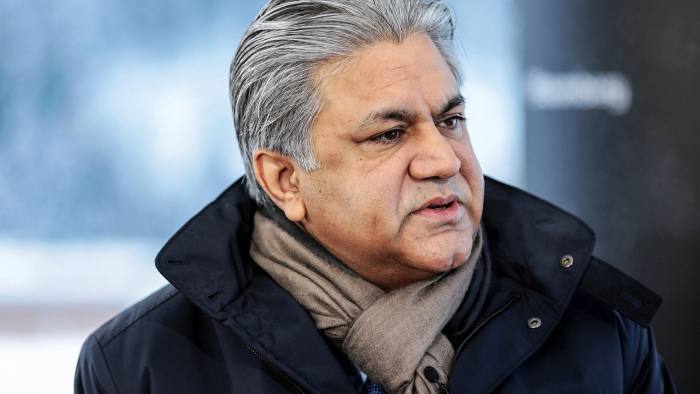 Arif Naqvi during a Bloomberg Television interview at the World Economic Forum in Davos, Switzerland, in January 2017
