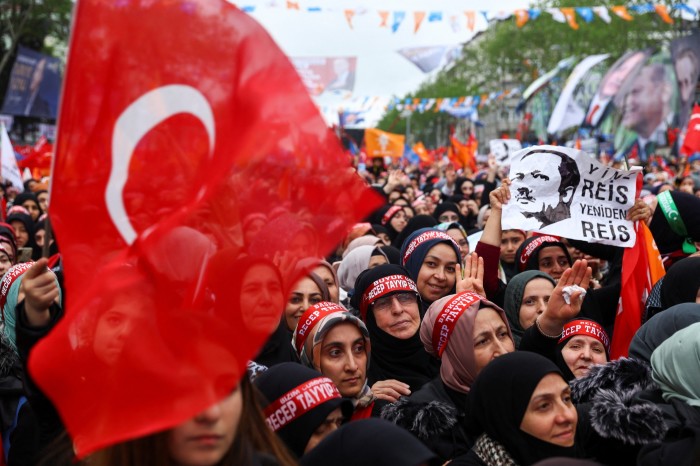 Supporters of President Recep Tayyip Erdogan attend rally in Istanbul
