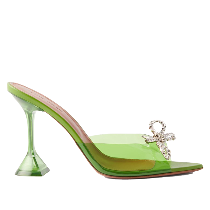 High heeled sandal in green