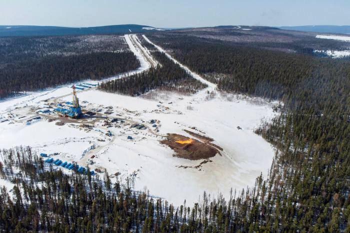 The Kovyktinskoye gas field near Irkutsk, linked to the Power of Siberia gas pipeline project 