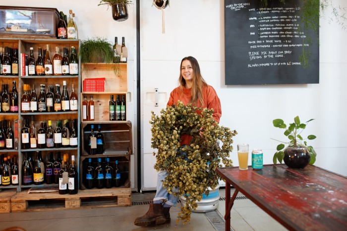 Lucy Hine, founder of Futtle organic brewery. Its taproom is in the former stable block at Bowhouse