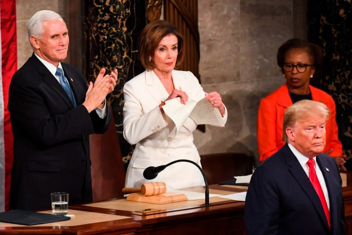 Pelosi rips up the speech of US President Donald Trump after his State of the Union address 