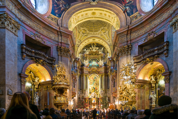The Baroque interior of the Peterskirche