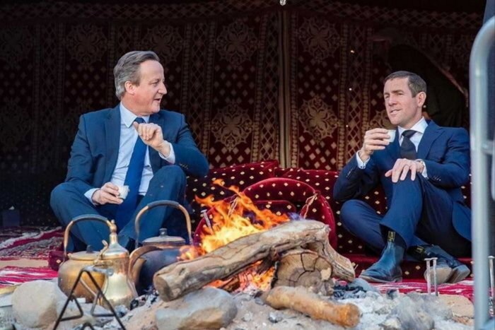 David Cameron, left, and Lex Greensill