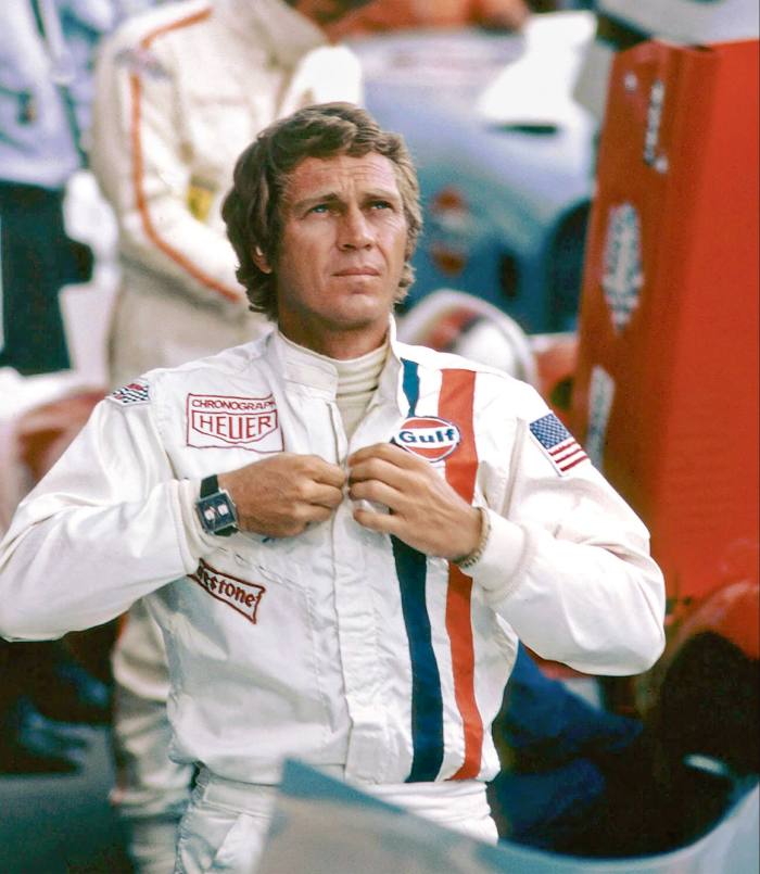 Steve McQueen wearing a Heuer Monaco in the 1971 film Le Mans 