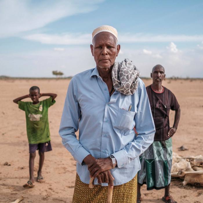 Mohamed Dagane Digabe, community elder, in Gabia camp for Internally Displaced People near Gode, Ethiopia, on April 27 2022