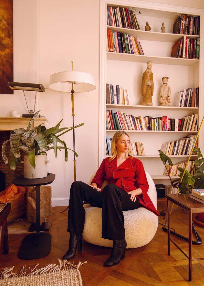Monique Foy of Cosmic Dealer photographed at home in Paris