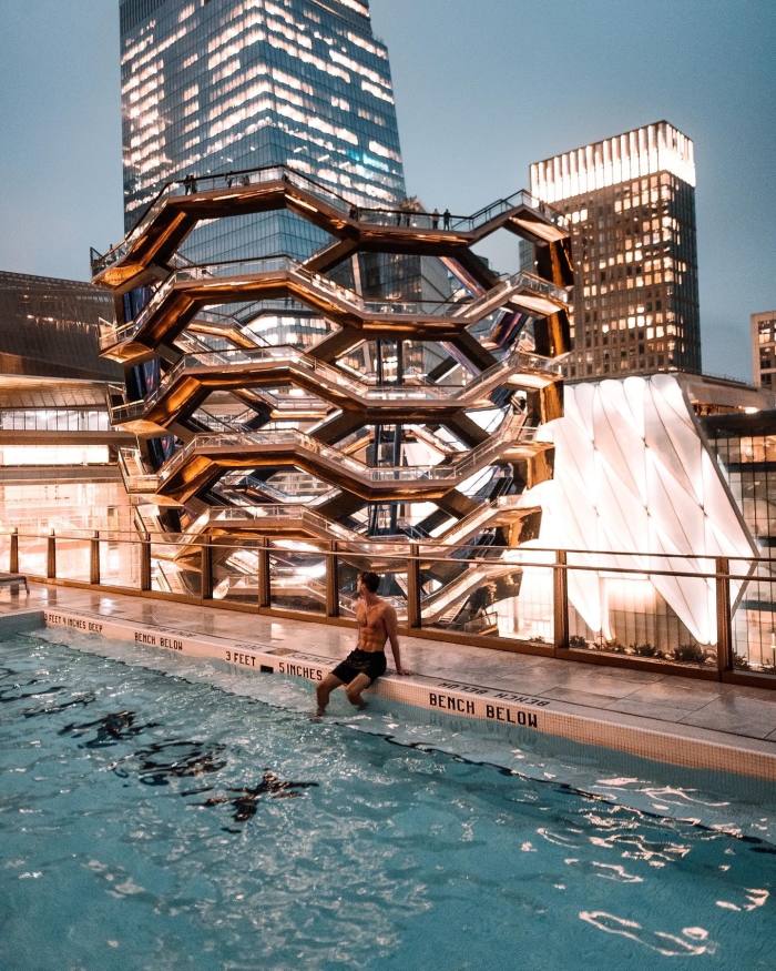 The rooftop pool at Equinox Hotel Hudson Yards