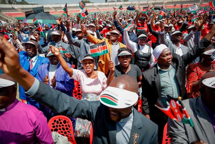 Kenyans at a national day of prayer in Nairobi last week, over the prospect of a sixth consecutive failed rainy season in the east and Horn of Africa