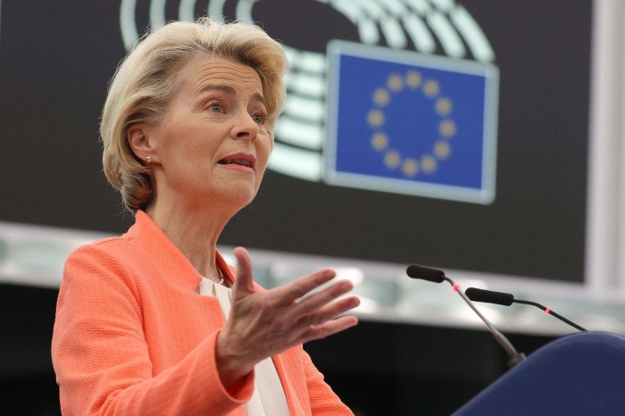 Voorzitter van de Europese Commissie, Ursula von der Leyen, houdt woensdag haar State of the Union-toespraak