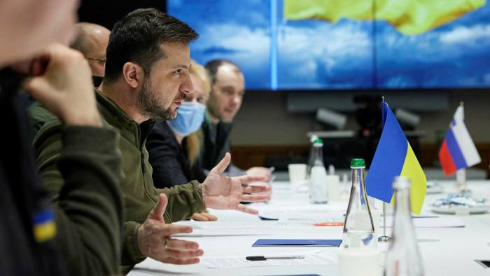 Volodymyr Zelensky at a meeting with the leaders of Poland, the Czech Republic and Slovenia