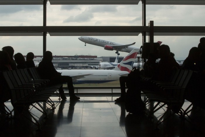 A Virgin Atlantic jet takes off at Heathrow