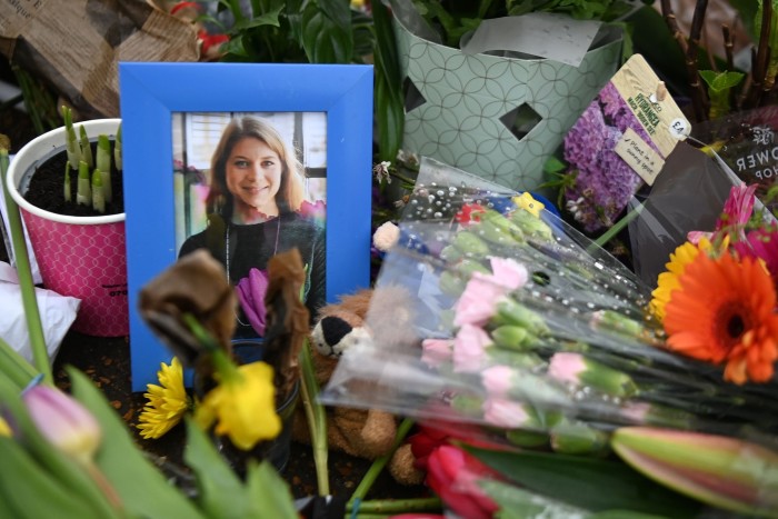 Floral tributes in memory of Sarah Everard on Clapham Common
